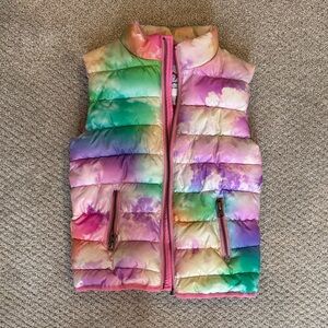 Appaman Pink Watercolor Puffer Vest NWT